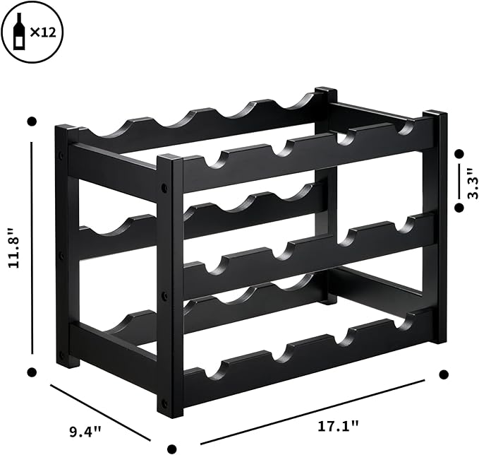 Urbanelle 12-Bottle Bamboo Wine Rack