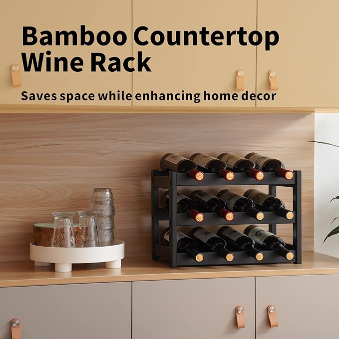 Urbanelle 12-Bottle Bamboo Wine Rack