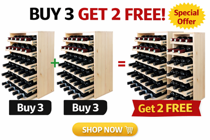 Wine Rack in Wood 36 Bottle
