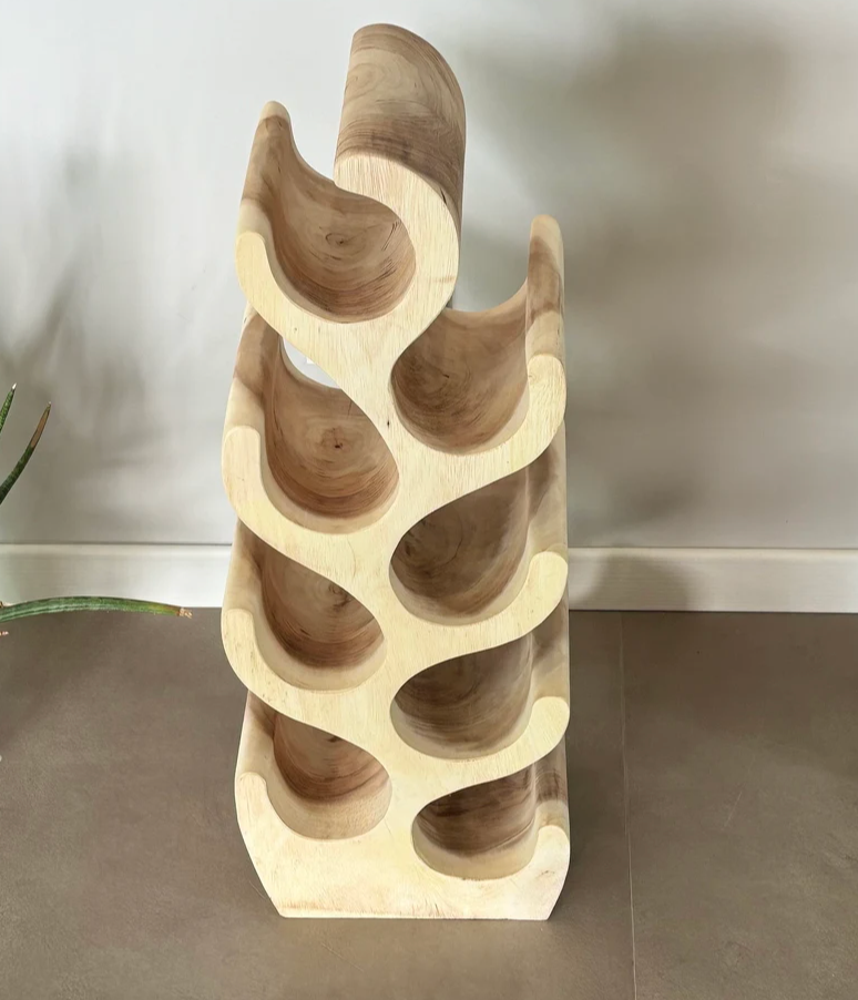 Premium Wine Rack in Solid Acacia Wood – Holds 8 Bottles